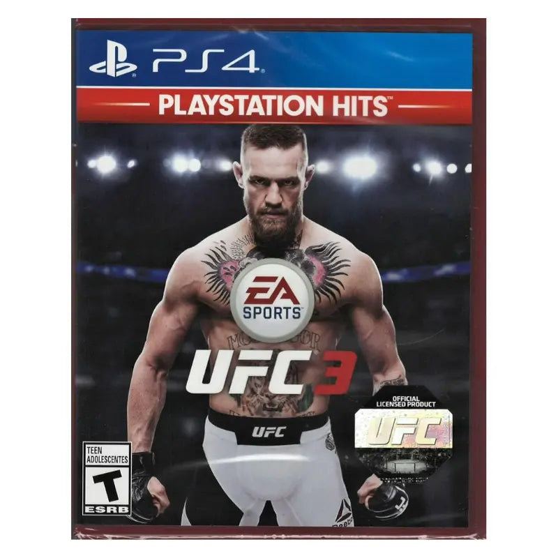 EA Sports UFC 3 PS4 PlayStation Hits Edition front cover with UFC fighter and EA Sports branding official licensed product