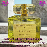 Thumbnail for Element Edition X Citrine Eau de Parfum 3.4 fl oz 100 mL bottle with cream label and faceted yellow tinted cap