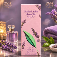 Thumbnail for Elizabeth Arden Green Tea Lavender Eau de Toilette Spray 3.3 fl oz 100 mL pink box front with green leaf and lavender artwork