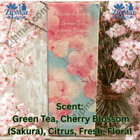 Thumbnail for Elizabeth Arden Green Tea Sakura Blossom eau de toilette box front with pink cherry blossom artwork”