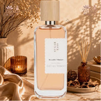 Thumbnail for Ellen Tracy Sugar Kiss Eau de Parfum 3.4 fl oz 100 mL bottle with wood look cap and white scalloped label