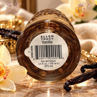 Thumbnail for Ellen Tracy Vanilla Eau de Parfum bottle base label with UPC barcode, 3.4 fl oz 100 mL and 80% vol