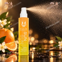 Thumbnail for Ellis Brooklyn SUN Fragrance Body Mist 100 mL yellow bottle spraying fine mist spray