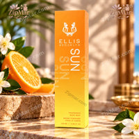 Thumbnail for Front view of bright yellow Ellis Brooklyn SUN Fragrance Body Mist 3.38 fl oz outer retail carton