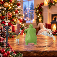 Thumbnail for Enesco Disney Traditions Jim Shore Nightmare Before Christmas Ornament Set of 4 back view of Jack Skellington, Sally, Oogie Boogie, and Zero with Christmas tree background