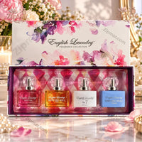 Thumbnail for English Laundry 4-piece women's gift set open box showing Signature, Notting Hill, No.7 and Oxford Bleu Femme EDP mini bottles