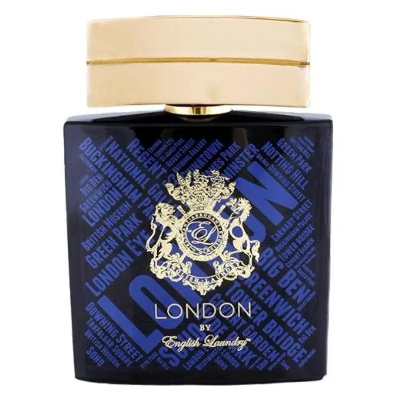 Front view of the English Laundry Arrogant Eau de Toilette 0.3 oz (10 ml) travel-size men's cologne bottle with a golden cap and classic branding.