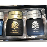 Thumbnail for Close-up view of the English Laundry Crown and Throne mini fragrance bottles in their packaging.