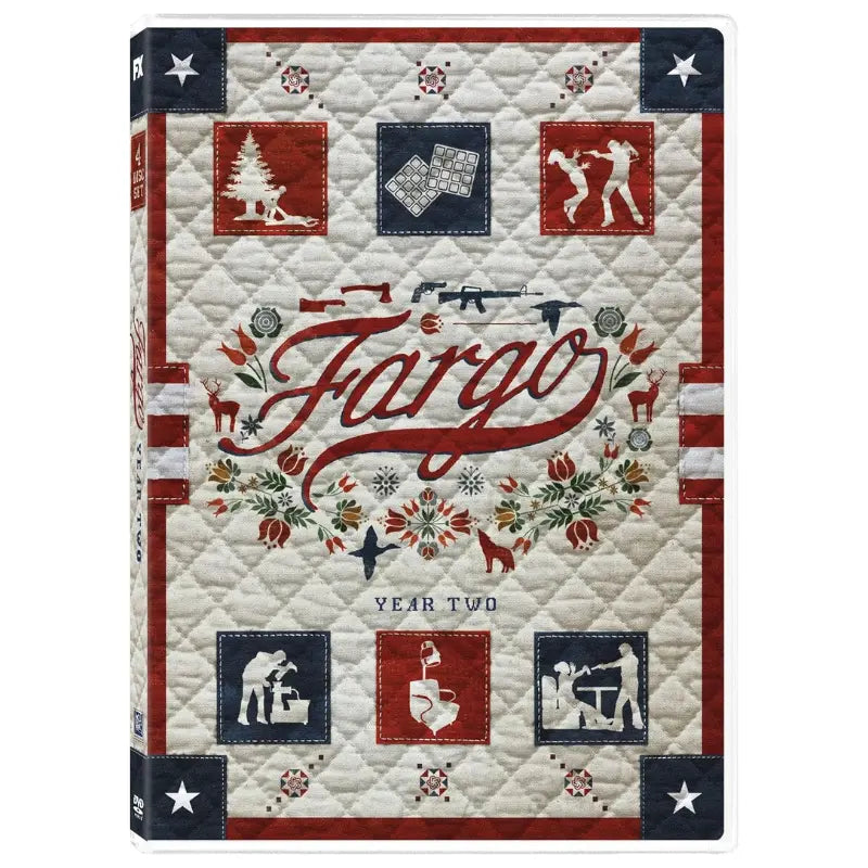 Fargo Year Two complete Season 2 DVD 4-disc set FX series front cover with quilted folk-art Americana design