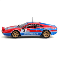Thumbnail for Full side profile of the Ferrari 308 GTB Pioneer rally diecast car with Paris and Michelin sponsor logos.