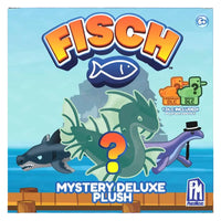 Thumbnail for Fisch Mystery Deluxe Plush blind box front PhatMojo Roblox with DLC code included