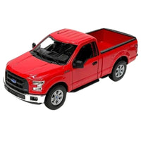 Thumbnail for High angle view of the sleek red Ford F-150 Regular Cab 1:24 scale collectible model.