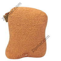 Thumbnail for Fuggler Bigg Nuggets plush back view in curly orange brown sherpa fabric with sewn in tag