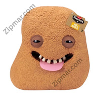 Thumbnail for Fuggler Bigg Nuggets plush front with sleepy eyes, big grin, pink tongue and ZURU hang tag”