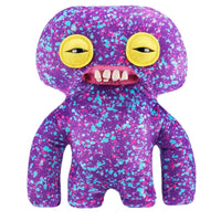 Thumbnail for Fuggler Funny Ugly Monster Laboratory Misfits Edition purple splatter plush with yellow eyes and human teeth front view