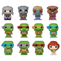 Thumbnail for All 12 Funko Bitty Pop TMNT figures including classic turtles 8-bit variants villains and April ONeil