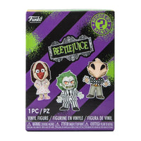 Thumbnail for Funko Mystery Minis Beetlejuice sealed blind box front view with purple green Tim Burton artwork