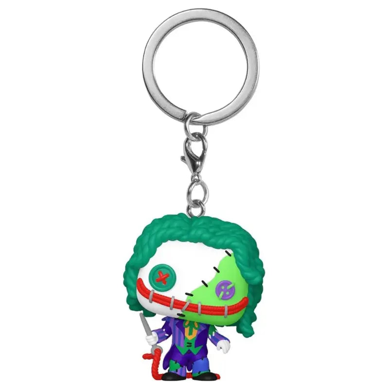 Funko Pocket Pop Keychain DC Patchwork The Joker vinyl figure with silver lobster claw keychain hardware