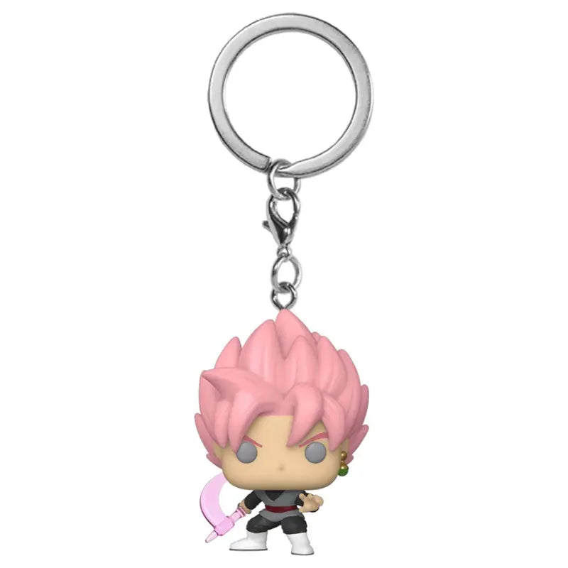 Funko Pocket Pop Keychain Dragon Ball Super Saiyan Rose Goku Black vinyl figure with pink energy scythe on silver keychain