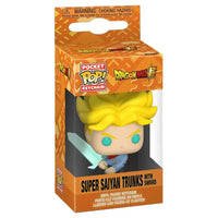 Thumbnail for Funko Pocket Pop Keychain Dragon Ball Super Saiyan Trunks with Sword sealed in orange collector display box