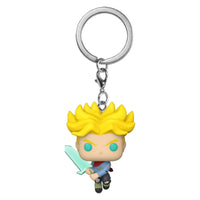 Thumbnail for Funko Pocket Pop Keychain Dragon Ball Super Saiyan Trunks with Sword vinyl figure with silver lobster clasp