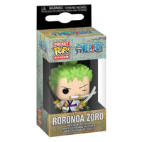 Thumbnail for Roronoa Zoro Funko Pocket Pop! Keychain in original One Piece window box packaging.
