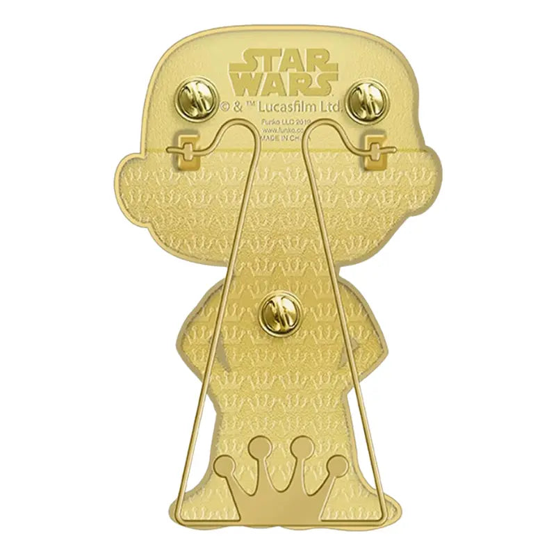 Funko Pop Pin Star Wars Supreme Leader Snoke 33 enamel pin back showing three gold butterfly clutch posts and Star Wars licensing