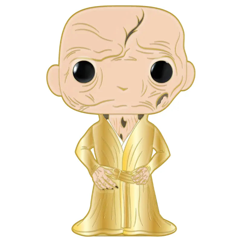 Funko Pop Pin Star Wars Supreme Leader Snoke 33 large enamel pin front view gold robe and facial detail