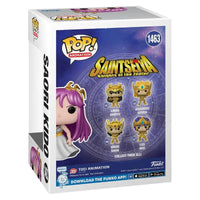 Thumbnail for Funko Pop Animation Saint Seiya Saori Kido 1463 box back showing Knights of the Zodiac wave lineup