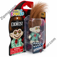 Thumbnail for Carded Good Luck Trolls x The Exorcist Believer Katherine troll doll with clapboard label