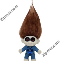 Thumbnail for Michael Myers troll doll with brown hair, pale face, dark eyes and blue jumpsuit with jewel