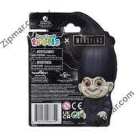 Thumbnail for Back of Good Luck Trolls x Universal Monsters card with warnings, Headstart address, Made in China and barcode