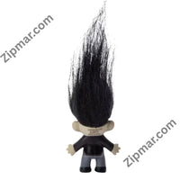 Thumbnail for Back of Frankenstein’s Monster troll doll with tall black hair and Made in China mark