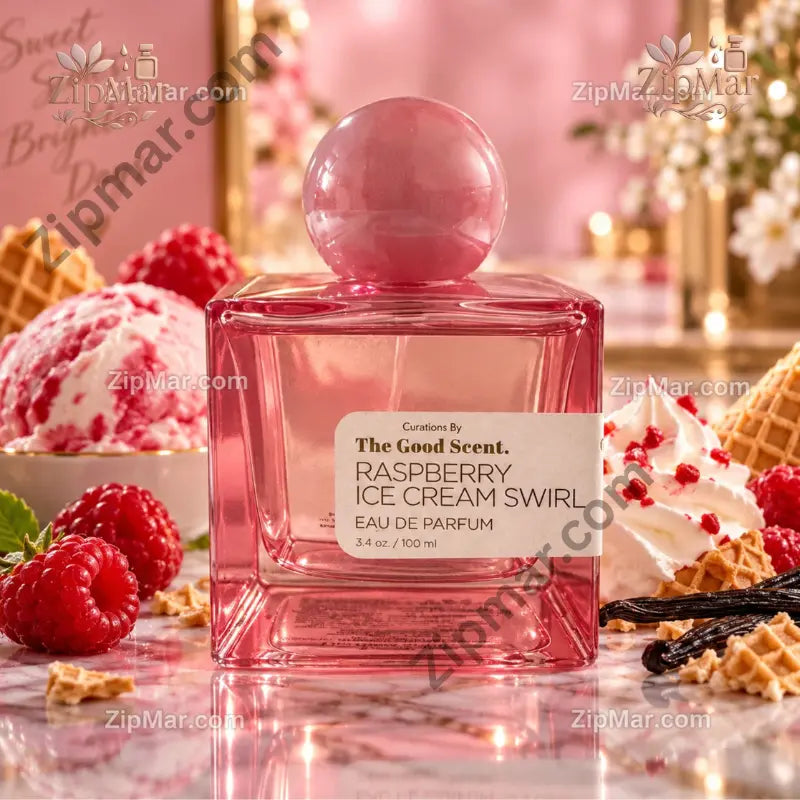 Curations By The Good Scent Raspberry Ice Cream Swirl eau de parfum 3.4 oz 100 ml pink bottle front label”