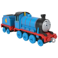 Thumbnail for Three-quarter angled view of the Gordon metal engine diecast toy showing character face and blue paintwork.