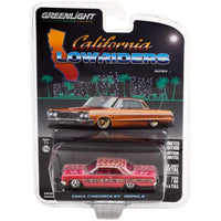 Thumbnail for Greenlight California Lowriders 1964 Chevrolet Impala pink floral diecast car packaging front