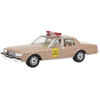Thumbnail for Driver side profile view of the 1:64 scale 1987 Chevrolet Caprice diecast police car with Iowa State Patrol door decal.
