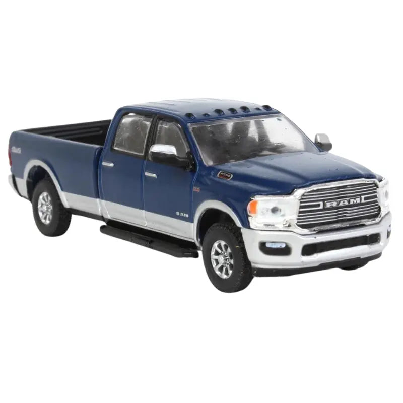 2022 Ram 2500 Laramie 4x4 blue and white 1:64 diecast truck front angle view