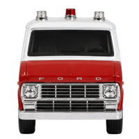 Thumbnail for Greenlight Hollywood Airplane 1970 Ford Club Wagon Ambulance front grille view diecast 1:64