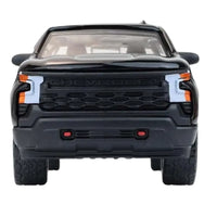 Thumbnail for Front view of Greenlight Blue Collar 2023 Chevrolet Silverado black diecast truck