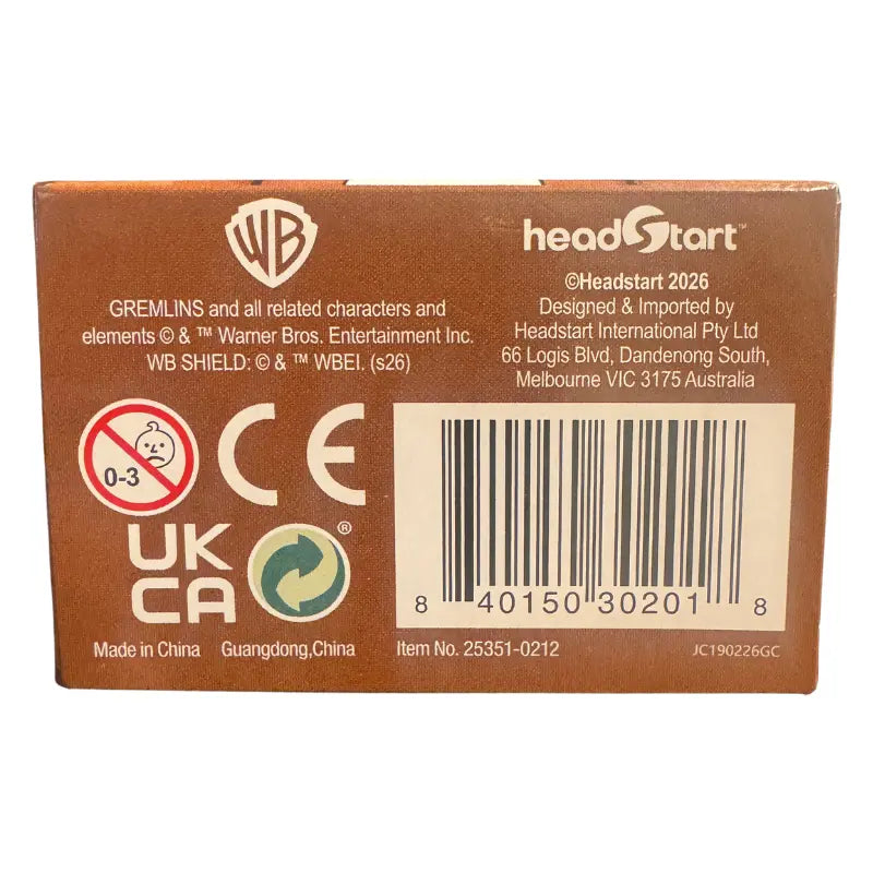 Gremlins mini figures blind box back panel with barcode and licensing detail
