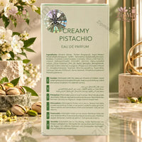 Thumbnail for ack view of Gulf Orchid Creamy Pistachio Eau De Parfum box showing full ingredient list