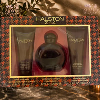 Thumbnail for Full front view of Halston Z 14 3 piece fragrance set packaging