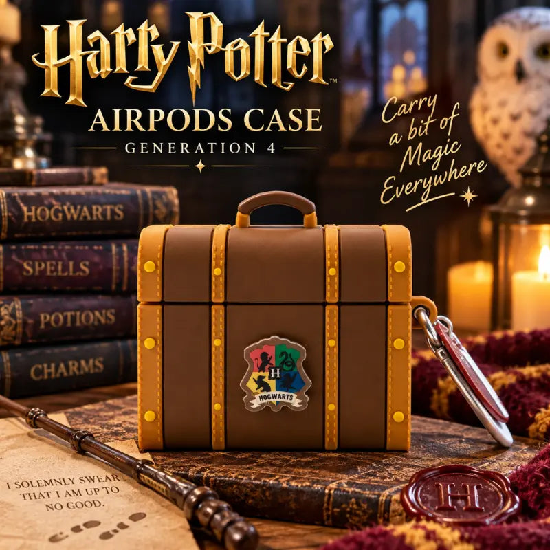 Harry Potter Hogwarts trunk AirPods Gen 4 case display shot