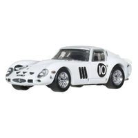 Thumbnail for Side front view of Hot Wheels Premium Ferrari 250 GTO white diecast car number 10