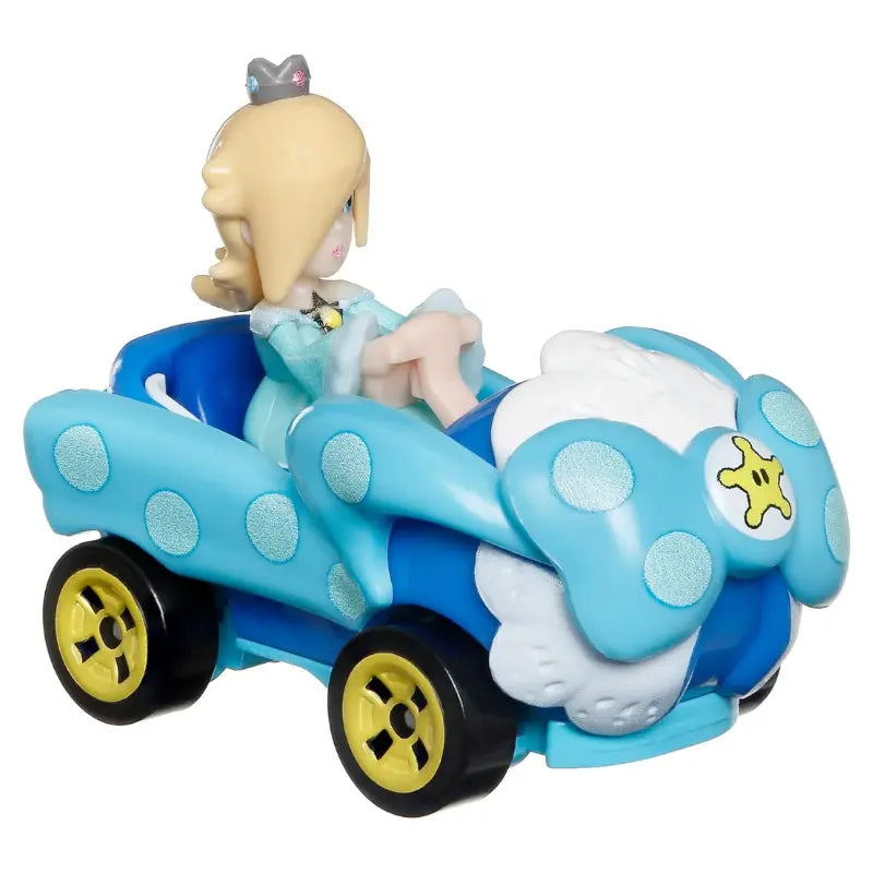 Front angle view of Hot Wheels Mario Kart Rosalina diecast figure