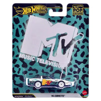 Thumbnail for Hot Wheels Premium Pop Culture MTV 84 Corvette packaging card front