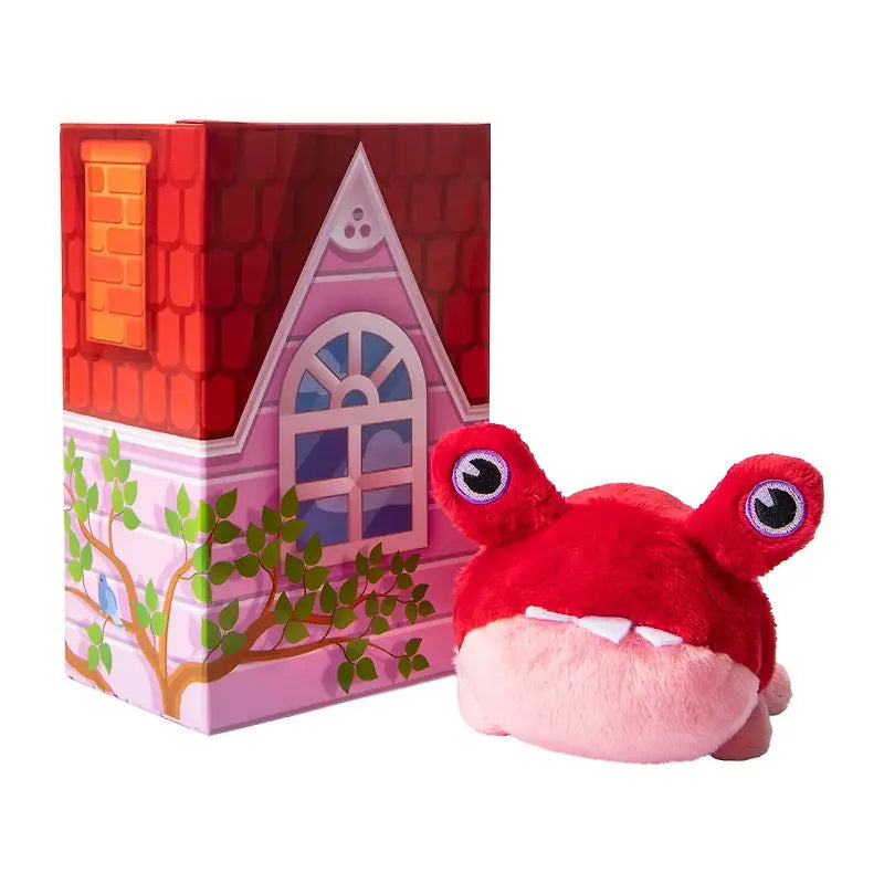 House Monsters Lukilabo red plush toy with collectible house gift box