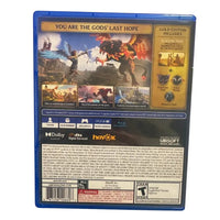 Thumbnail for Immortals Fenyx Rising Gold Edition PS4 back cover showing Season Pass contents DLC bonuses PS4 Pro specs ESRB T rating