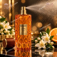 Thumbnail for “Indulgent Moments Orange Blossom and Jasmine eau de parfum bottle spraying with wood cap removed”